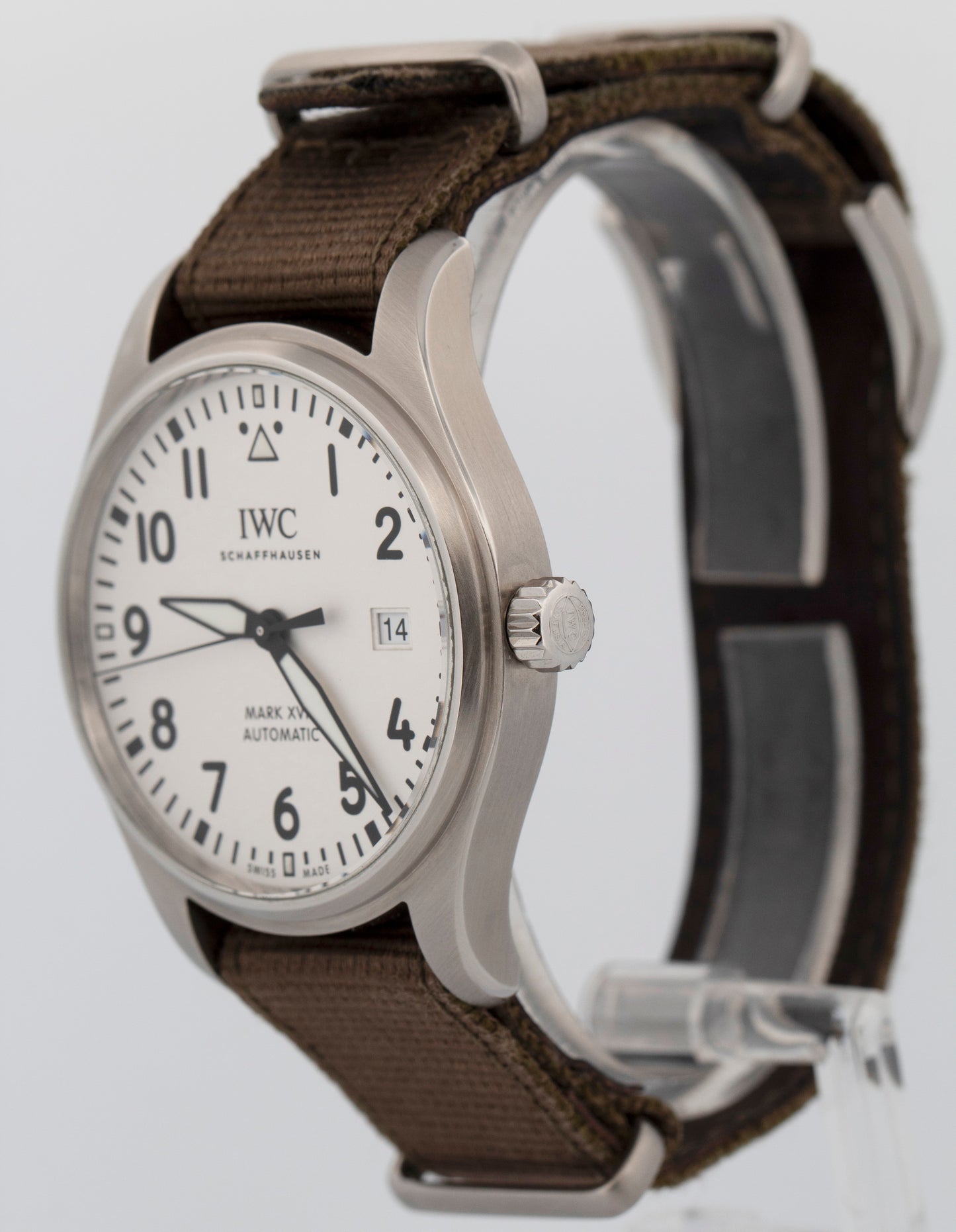 2017 PAPERS IWC Pilot's Watch Mark XVIII WHITE Steel 40mm IW327002 Watch BOX