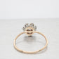 Antique Art Deco 0.25ctw Diamond Flower Ring - 14k Yellow Gold Pin Conversion