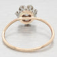 Antique Art Deco 0.25ctw Diamond Flower Ring - 14k Yellow Gold Pin Conversion