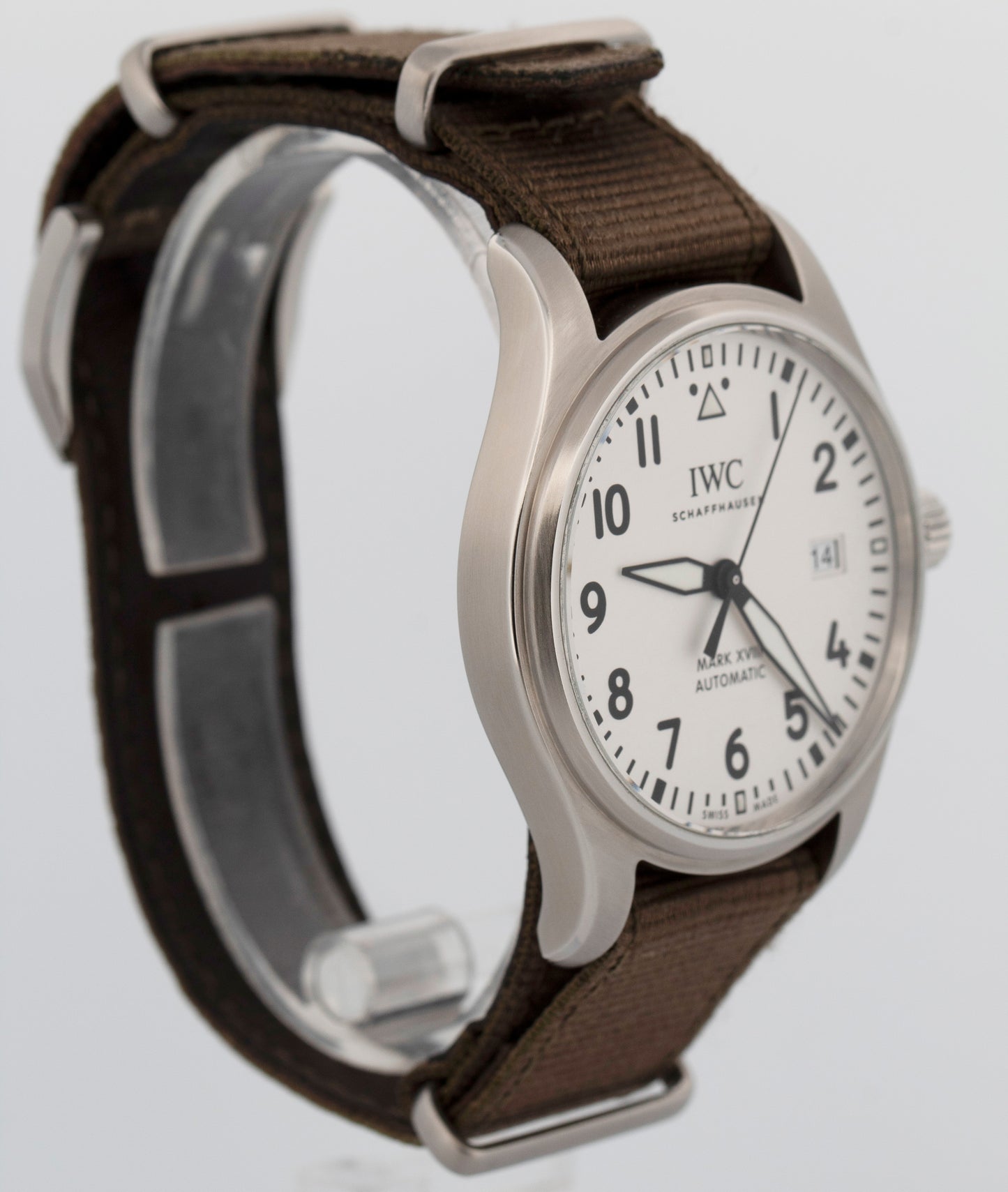 2017 PAPERS IWC Pilot's Watch Mark XVIII WHITE Steel 40mm IW327002 Watch BOX