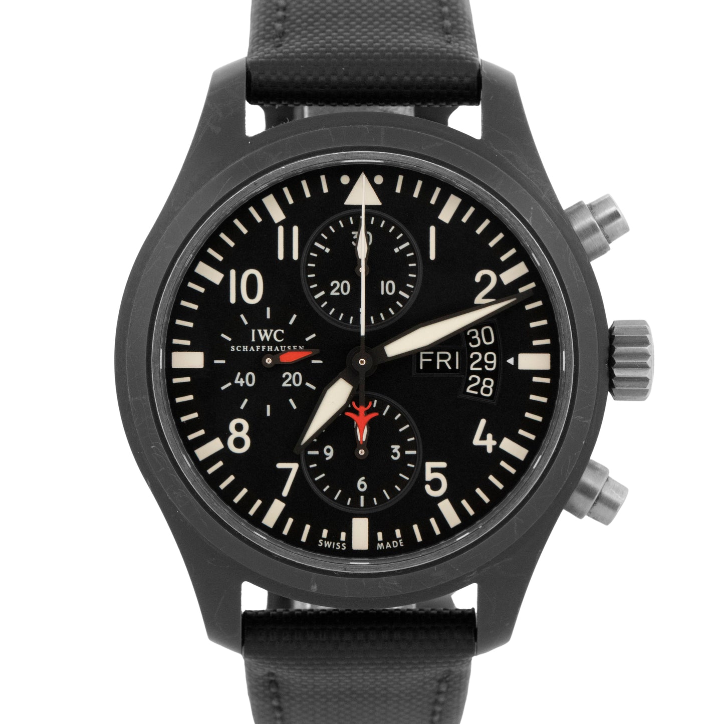 2008 PAPERS IWC Pilot's Watch Chronograph Top Gun BLACK Ceramic 44mm IW378901