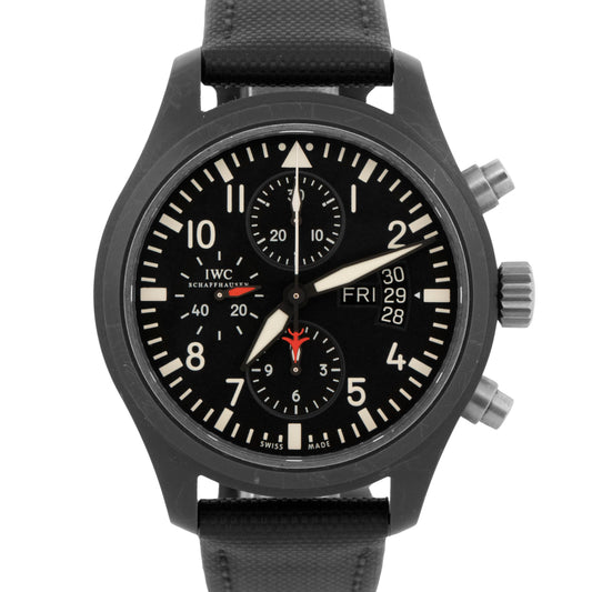 2008 PAPERS IWC Pilot's Watch Chronograph Top Gun BLACK Ceramic 44mm IW378901