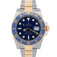 Rolex Submariner Date 18K Yellow Gold Steel BLUE Ceramic 40mm 116613 LB Watch