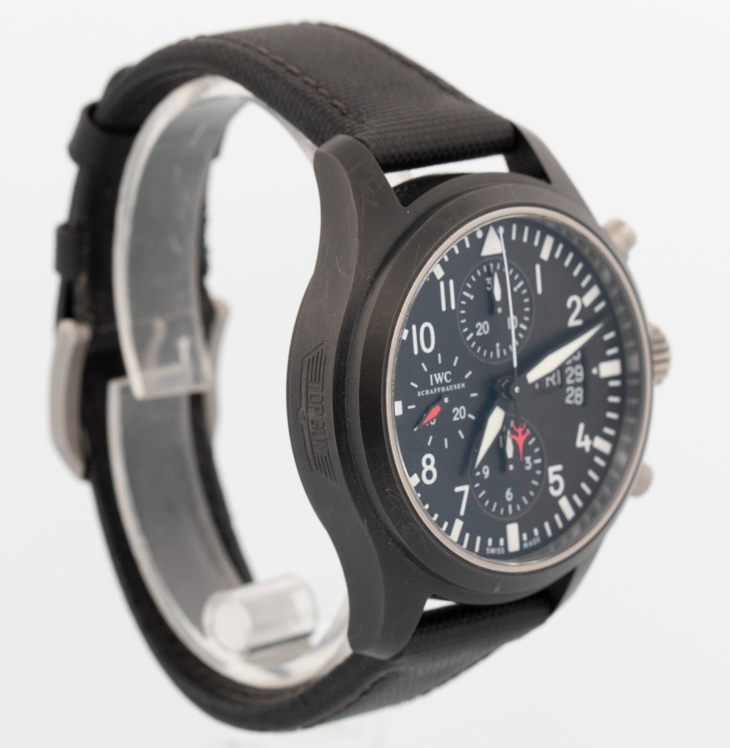2008 PAPERS IWC Pilot's Watch Chronograph Top Gun BLACK Ceramic 44mm IW378901