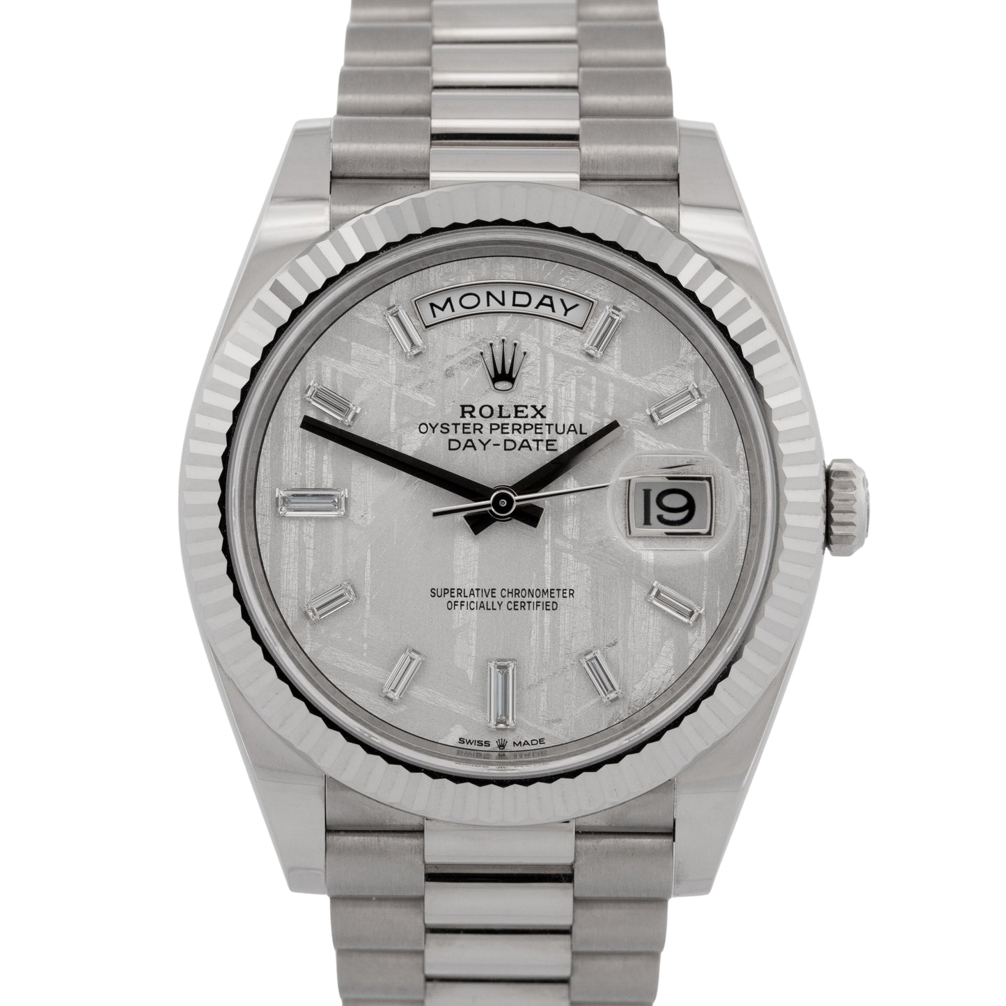 2025 PAPERS Rolex Day-Date 40 METEORITE DIAMOND White Gold 40mm 228239 Watch BOX