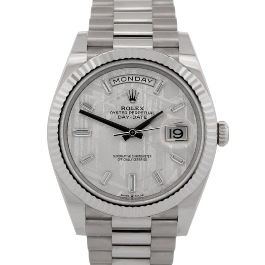 2025 PAPERS Rolex Day-Date 40 METEORITE DIAMOND White Gold 40mm 228239 Watch BOX