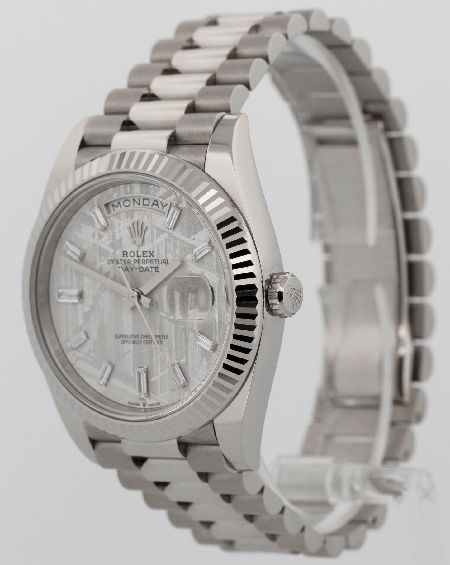 2025 PAPERS Rolex Day-Date 40 METEORITE DIAMOND White Gold 40mm 228239 Watch BOX