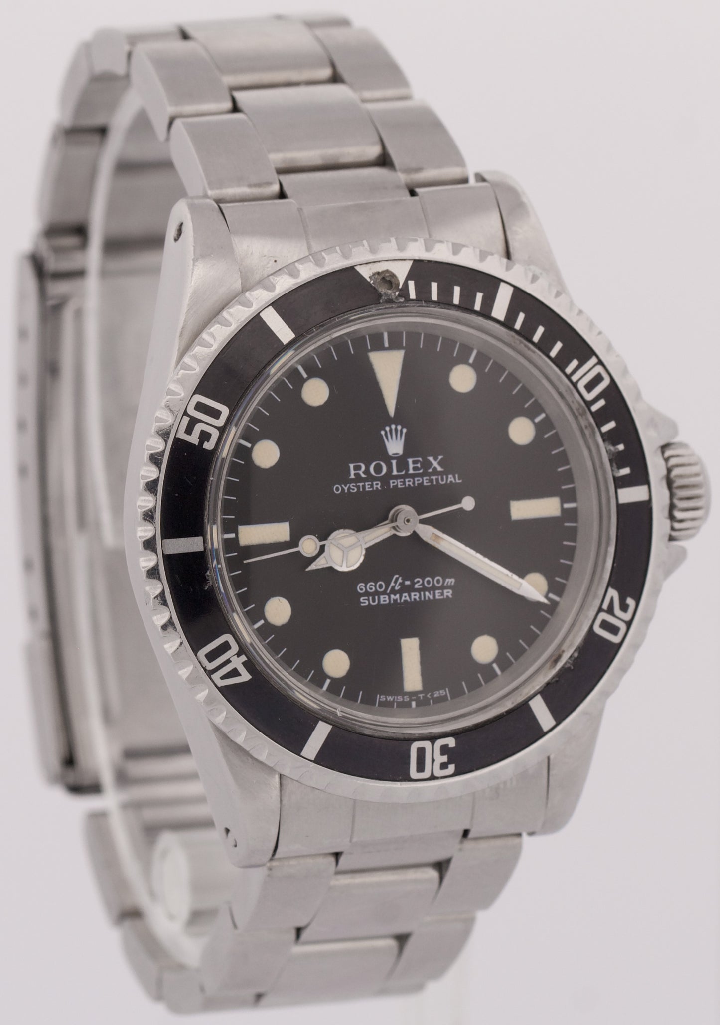 VINTAGE 1971 Rolex Submariner PATINA Black 40mm Stainless Steel Automatic 5513