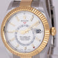 2021 NEW PAPERS Rolex Sky-Dweller White Two-Tone 18K Gold 42mm Oyster 326933 B+P