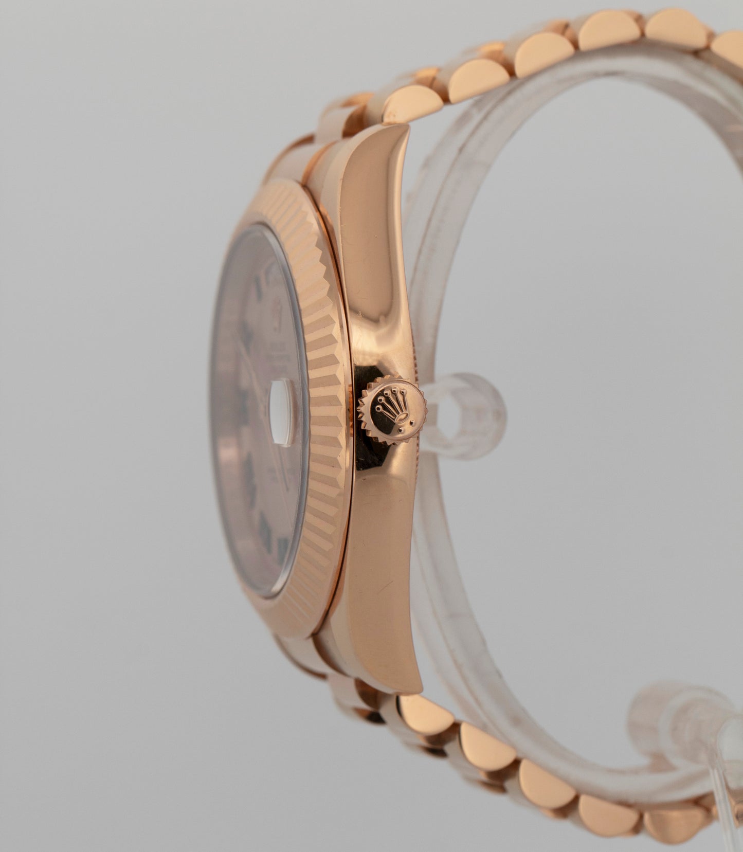 2015 PAPERS Rolex Day-Date II 18K Rose Gold Concentric Sundust 41mm 218235 BOX