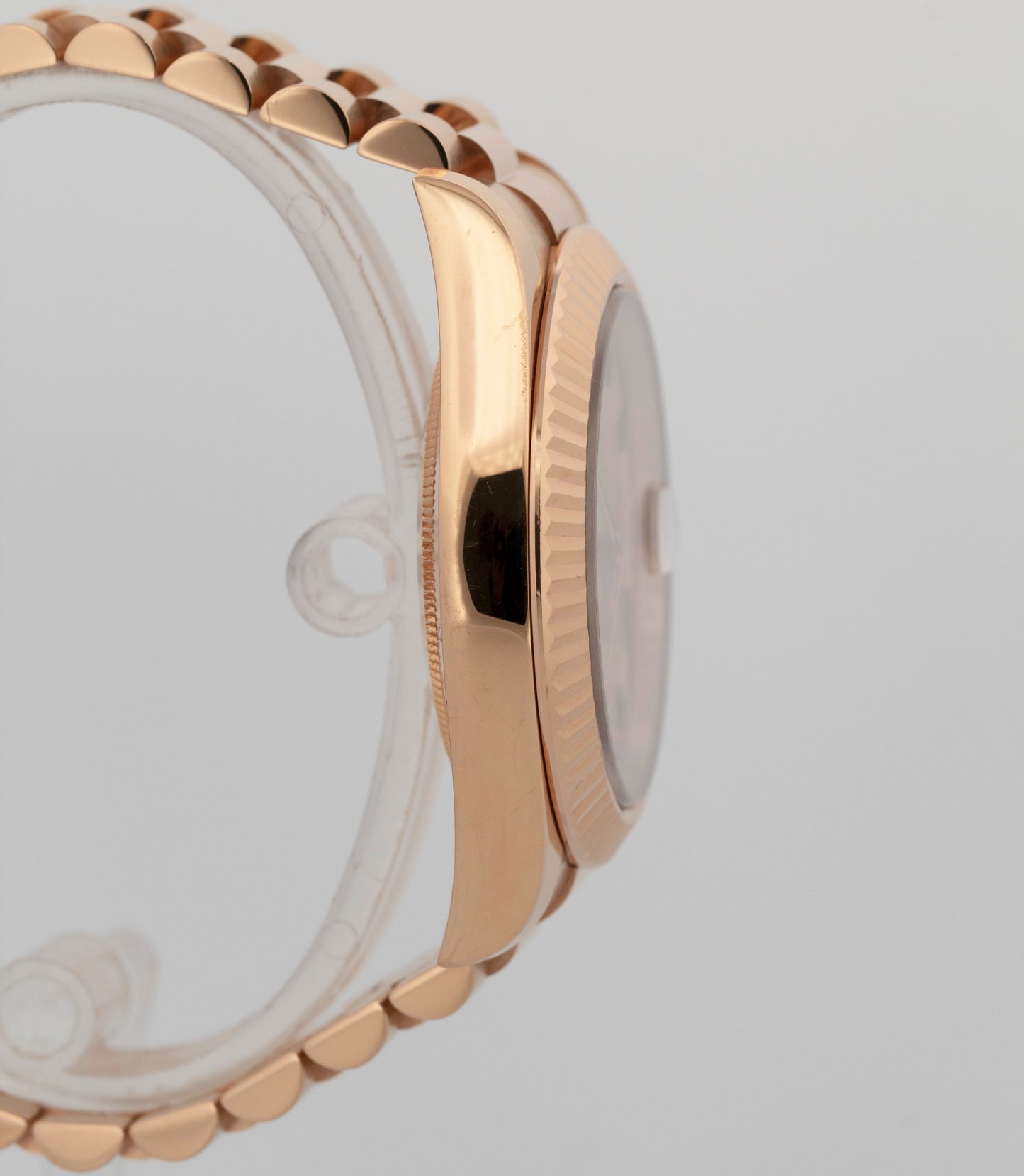 2015 PAPERS Rolex Day-Date II 18K Rose Gold Concentric Sundust 41mm 218235 BOX