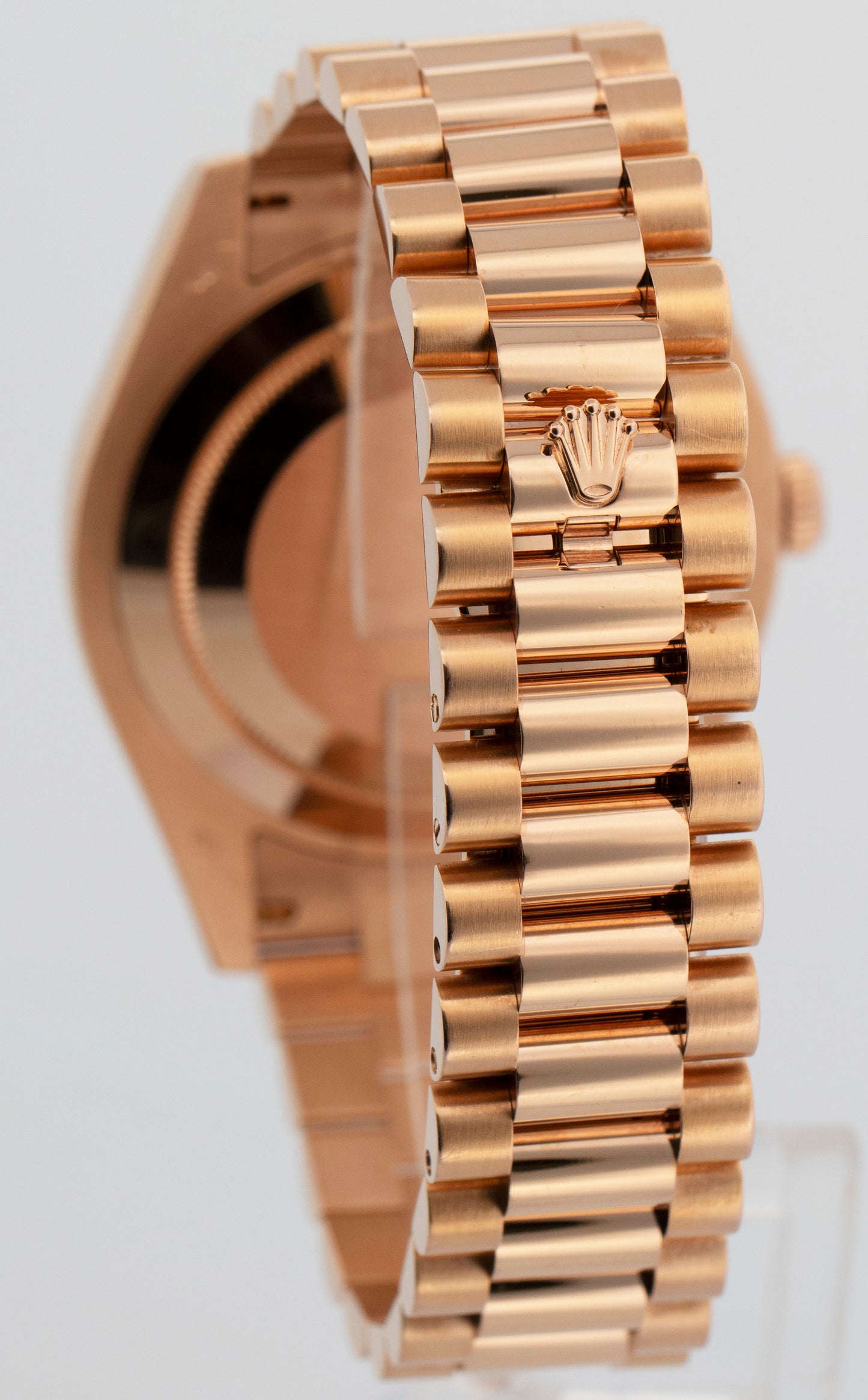 2015 PAPERS Rolex Day-Date II 18K Rose Gold Concentric Sundust 41mm 218235 BOX
