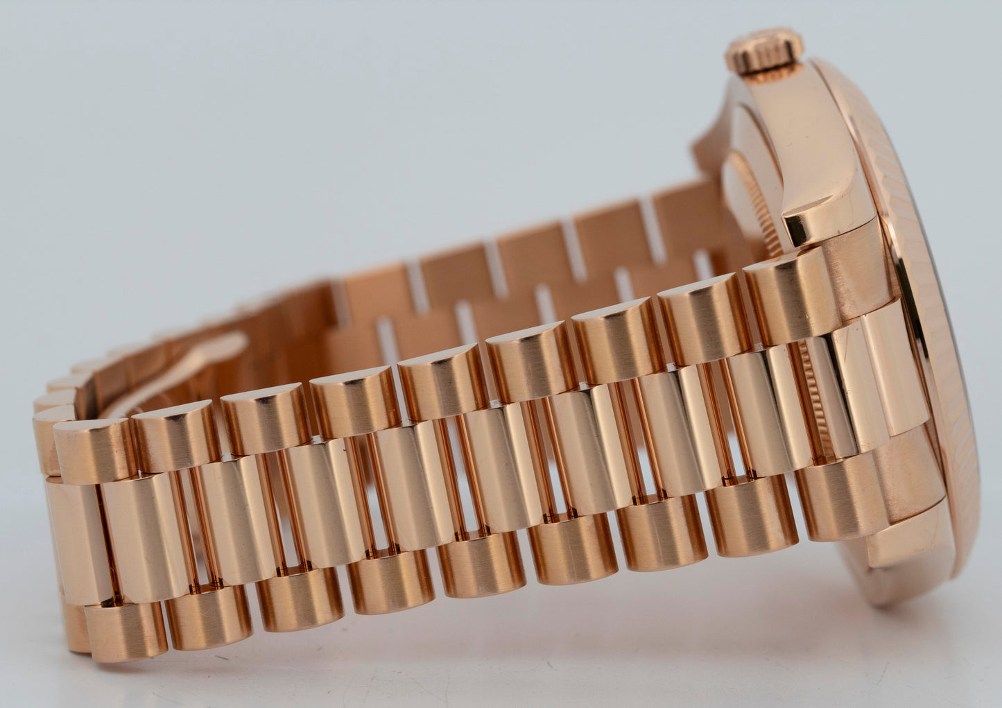 2015 PAPERS Rolex Day-Date II 18K Rose Gold Concentric Sundust 41mm 218235 BOX