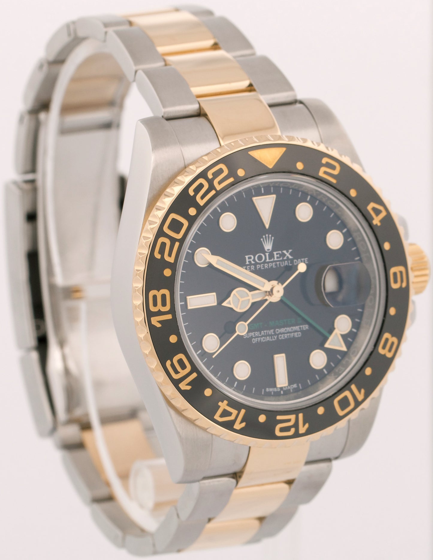 2016 PAPERS Rolex GMT-Master II BLACK Ceramic Two-Tone 18K Steel 40mm 116713 BOX