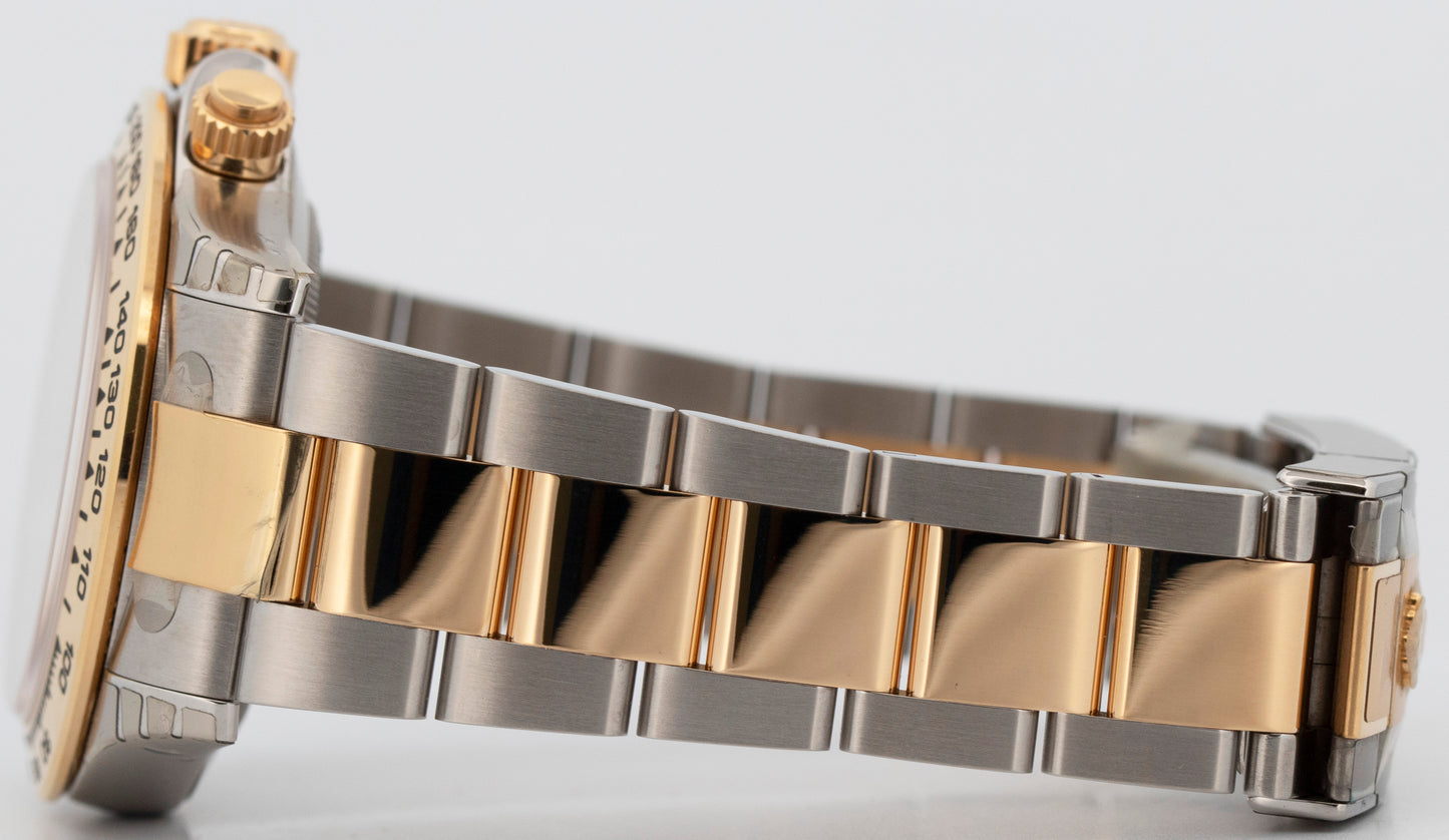 STICKERED PAPERS Rolex Daytona WHITE DIAMOND Two-Tone 18K Yellow Gold 116503 BOX