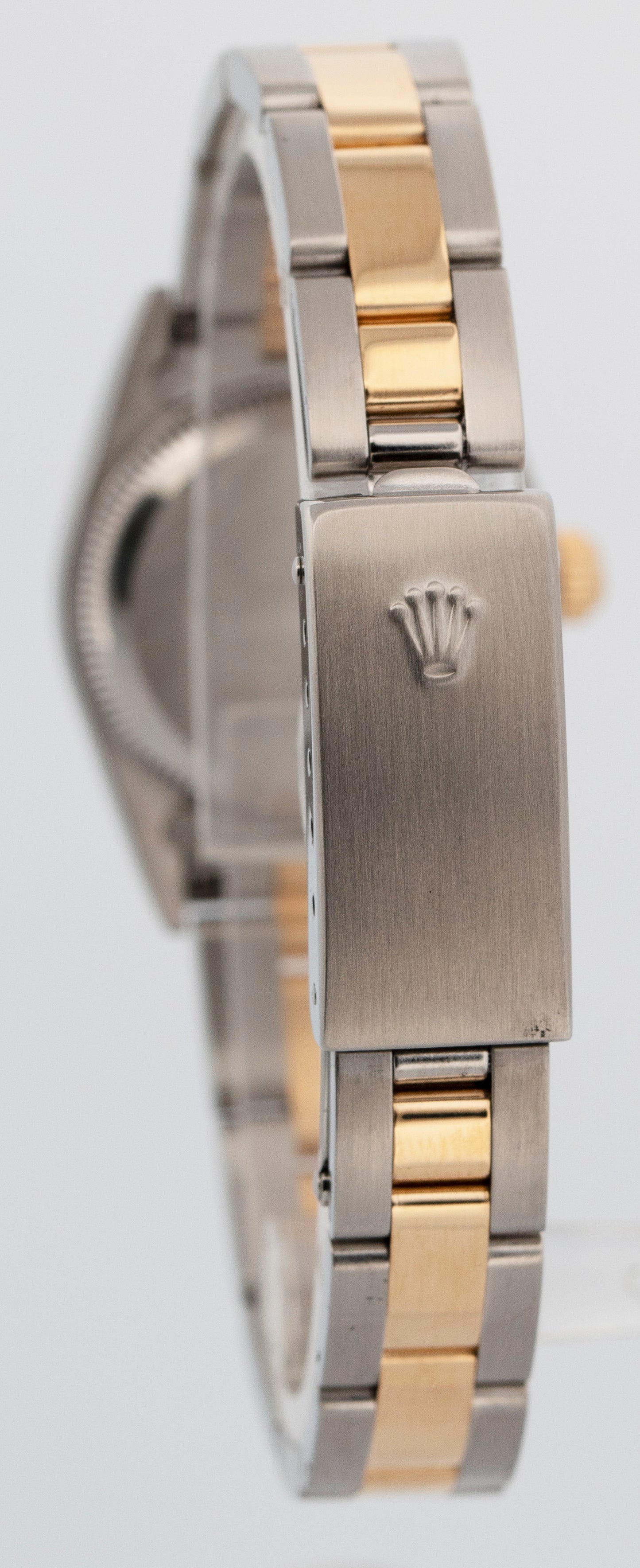 Ladies Rolex Oyster Perpetual 24mm ZEPHYR Two-Tone 18K Gold NO-HOLES Watch 76243