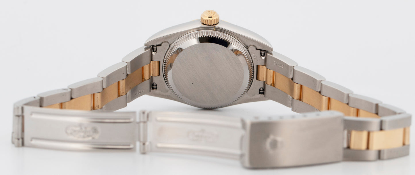 Ladies Rolex Oyster Perpetual 24mm ZEPHYR Two-Tone 18K Gold NO-HOLES Watch 76243