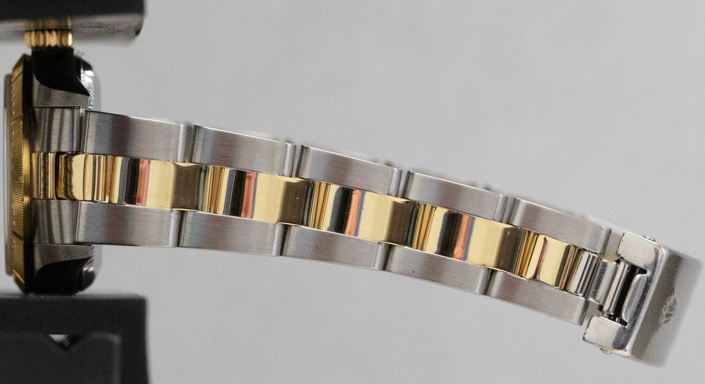 Ladies Rolex Oyster Perpetual 24mm ZEPHYR Two-Tone 18K Gold NO-HOLES Watch 76243