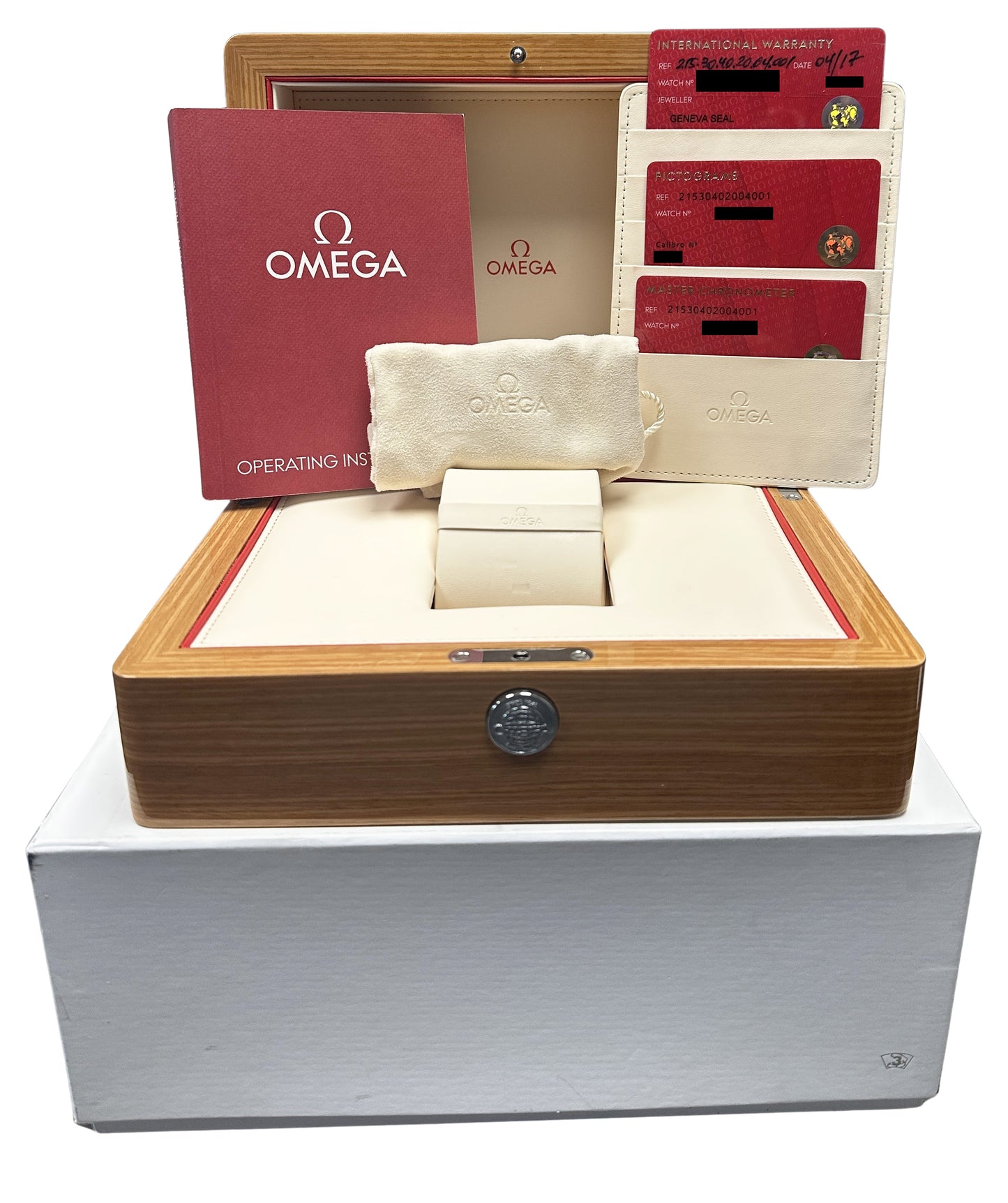 Omega Seamaster Planet Ocean PAPERS WHITE 39.5mm 215.30.40.20.04.001 Watch BOX