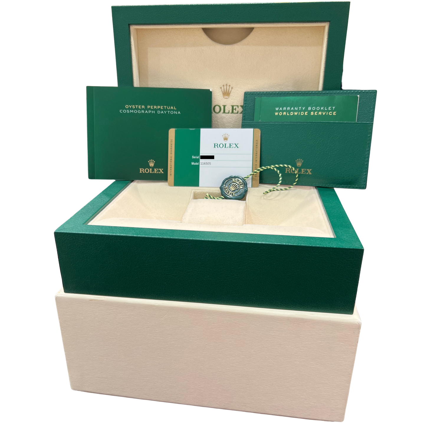 2015 PAPERS Rolex Daytona Cosmograph BLACK Sundust 40mm 18K Rose Gold 116505 BOX