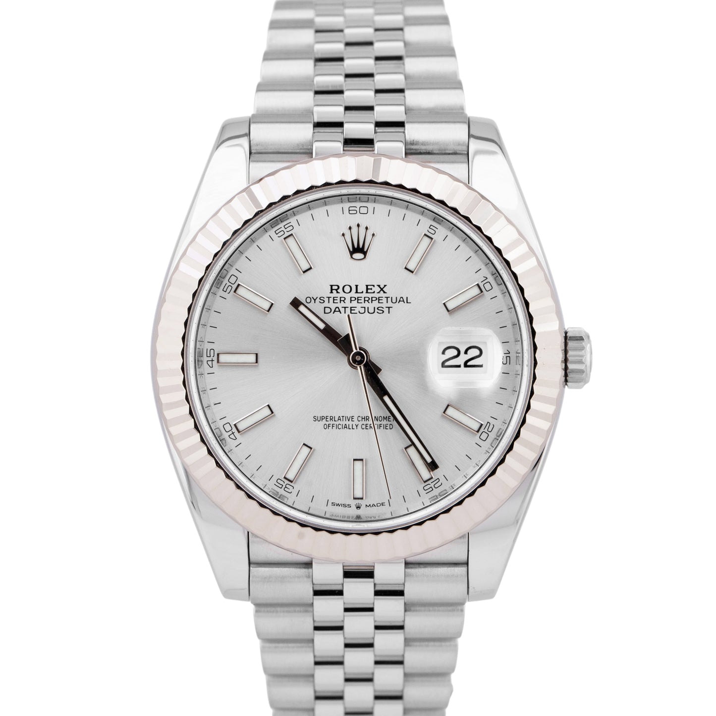 NEW AUG 2025 PAPERS Rolex DateJust 41mm SILVER 18K Gold Steel JUBILEE 126334 BOX