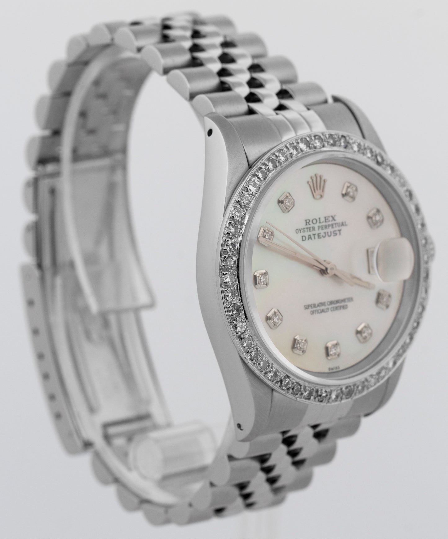 Rolex DateJust DIAMOND MOP Stainless Steel Jubilee 36mm 16234 Watch