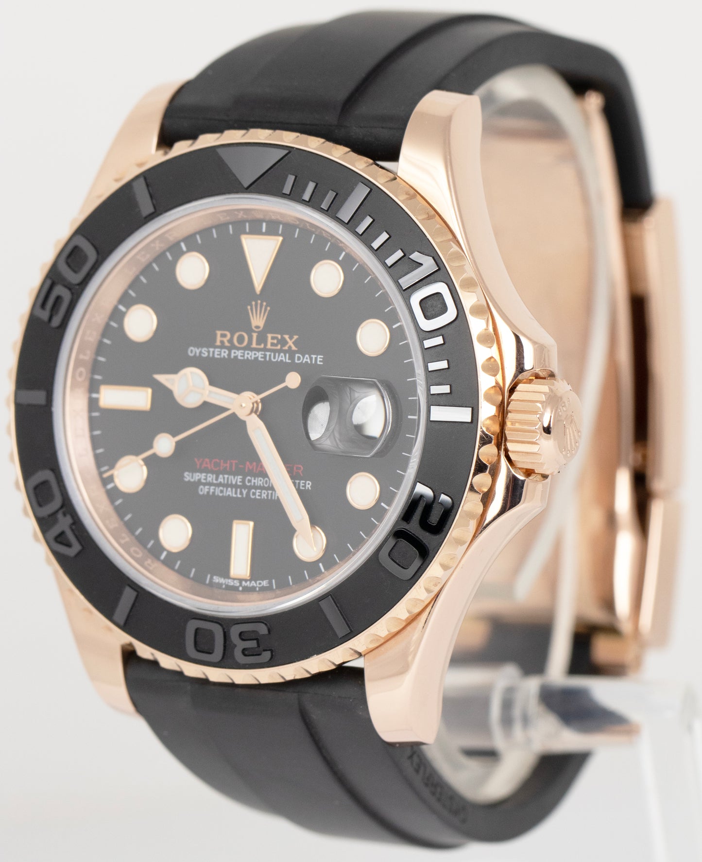 MINT PAPERS Rolex Yacht-Master 18K ROSE GOLD Oysterflex 40mm Watch 116655 BOX