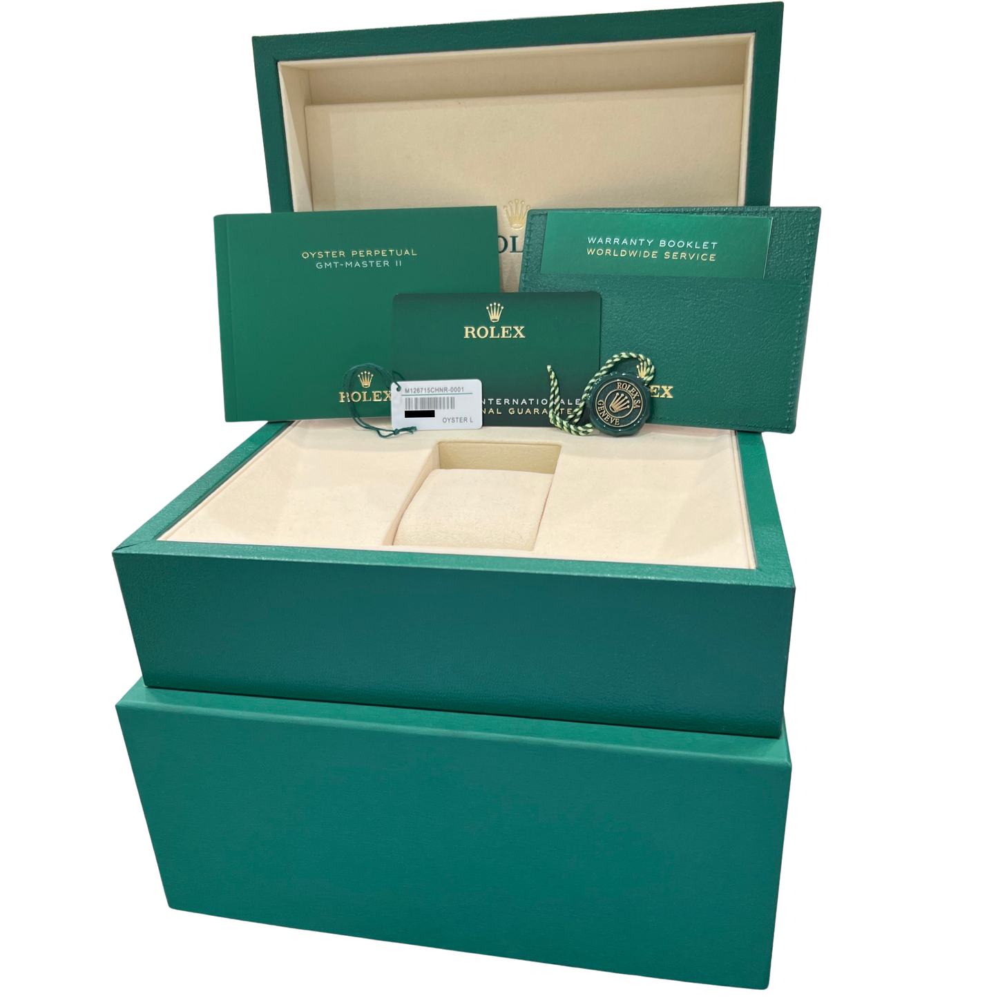 2025 PAPERS Rolex GMT-Master II ROOT BEER 18K Rose Gold 40mm 126715 CHNR BOX