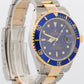 PAPERS Rolex Submariner Date 40mm BLUE 18K Steel GOLD BUCKLE Watch 16613 BOX