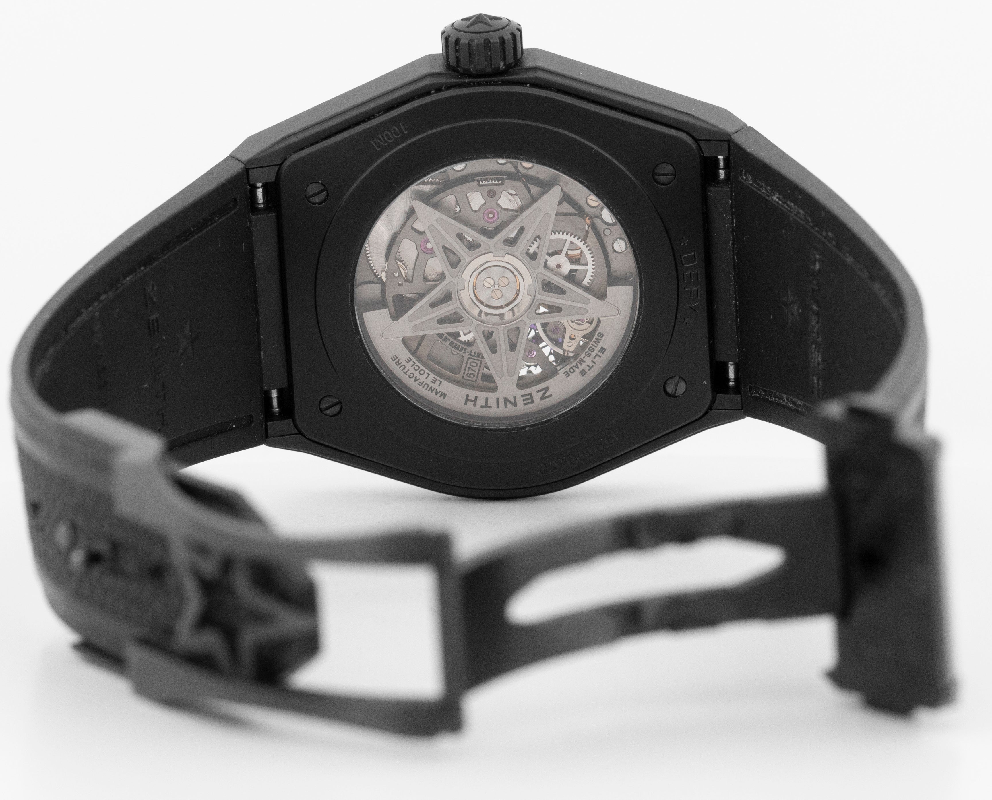 Ancient ブラックメタル　BLACKL Zenith Defy Classic Black Ceramic 41mm Skeleton 49.9000.670/77