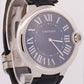 Cartier Ballon Bleu XL 46mm PLATINUM Roman BLUE Leather Automatic Watch 3377