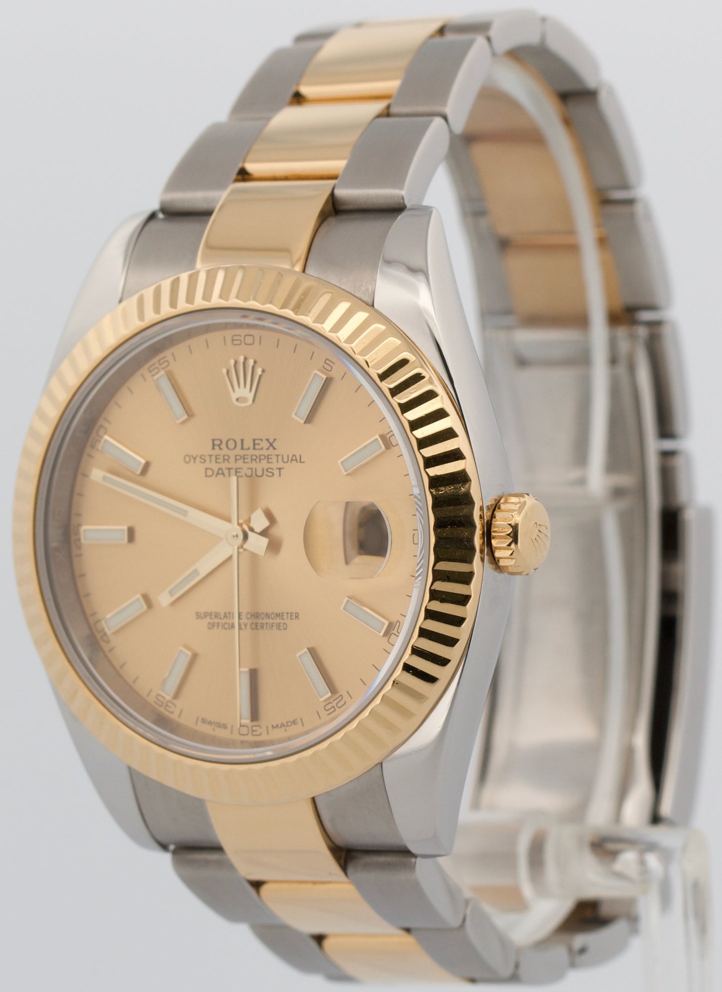 Rolex DateJust 41 CHAMPAGNE 18K Yellow Gold Steel 41mm OYSTER 126333 Watch