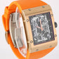 Richard Mille RM016 Extra Flat 18k Rose Gold Skeleton 38x49 Orange Rubber Watch