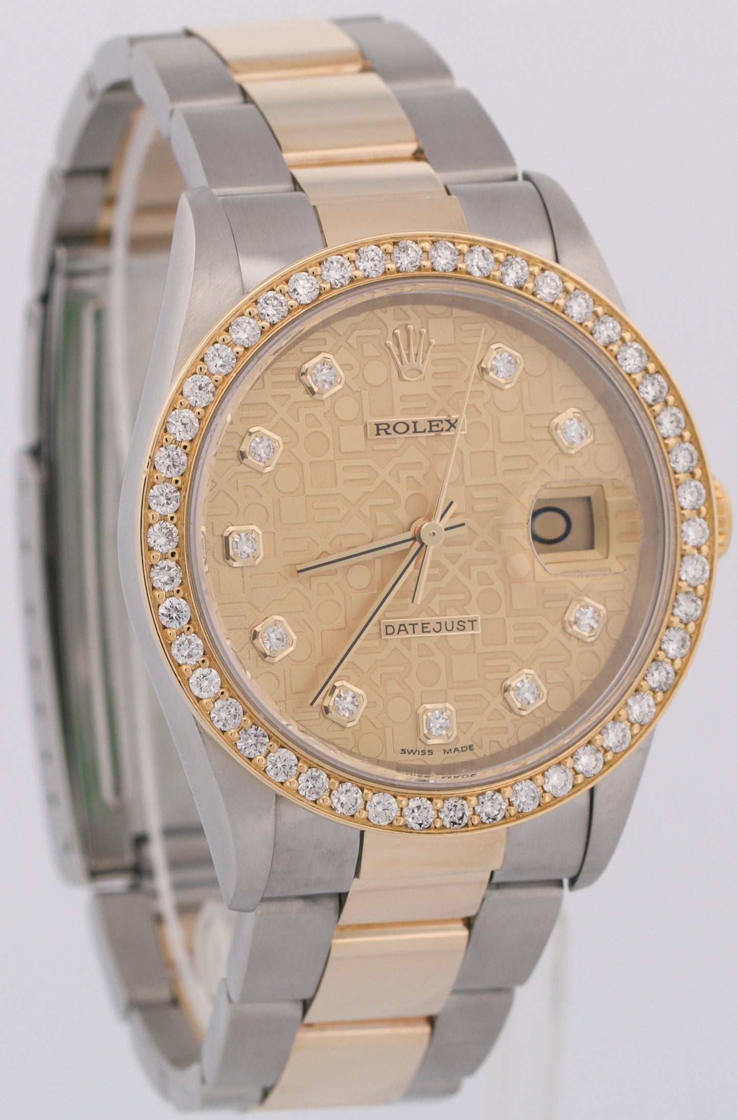 Rolex DateJust 36mm JUBILEE CHAMPAGNE DIAMOND Two-Tone 18K Gold Oyster 16233