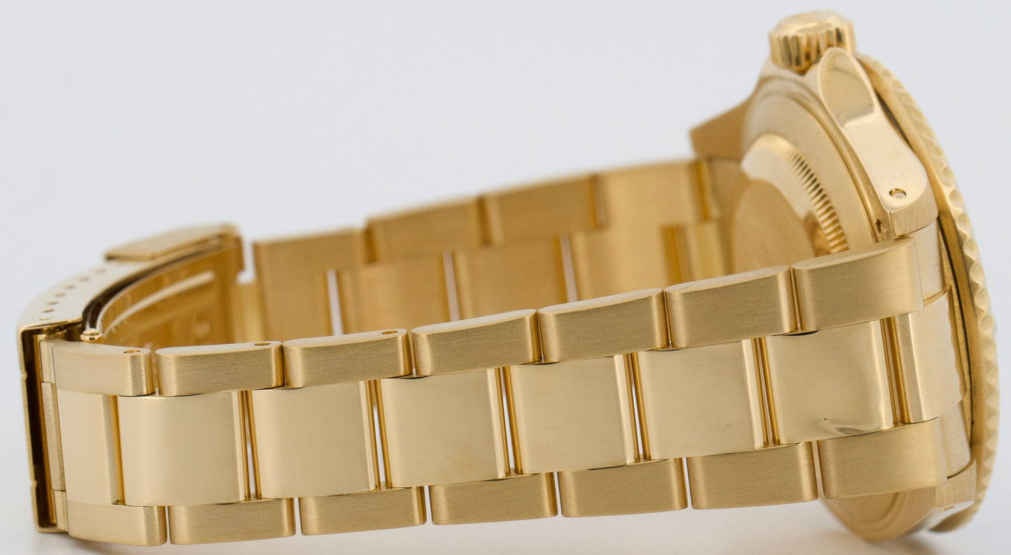 Rolex Submariner Date 18K Yellow Gold BLUE 40mm Oyster Automatic 16618 Watch