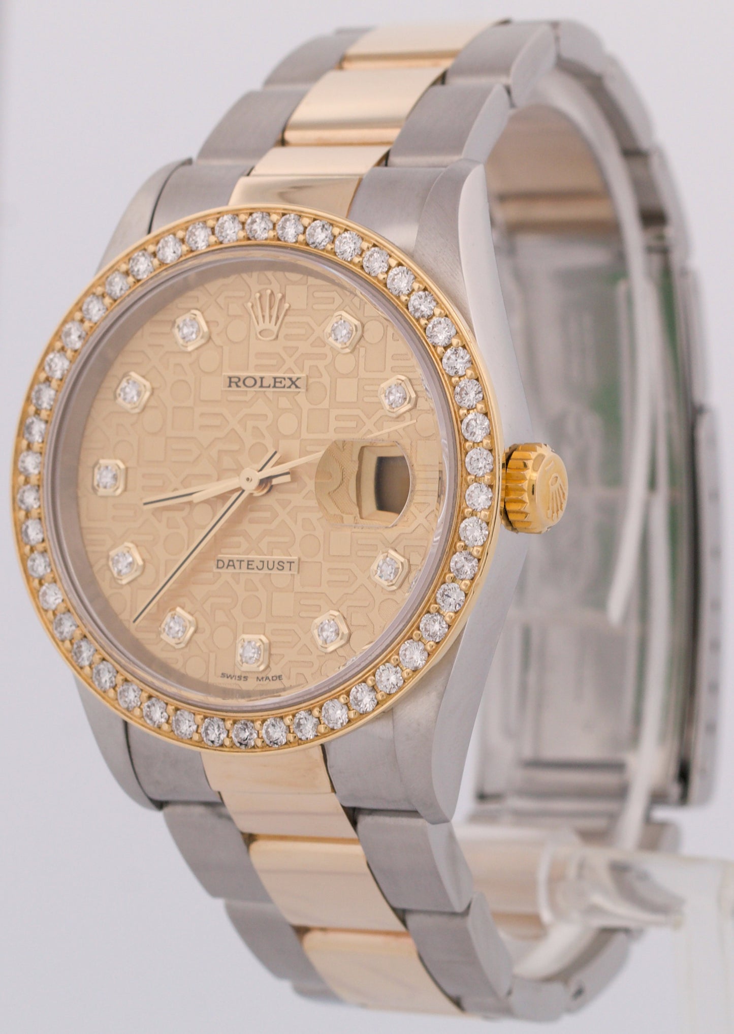 Rolex DateJust 36mm JUBILEE CHAMPAGNE DIAMOND Two-Tone 18K Gold Oyster 16233