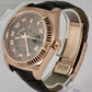 MINT Rolex Sky-Dweller 42mm Chocolate Arabic Rose Gold Leather Watch 326135 BOX