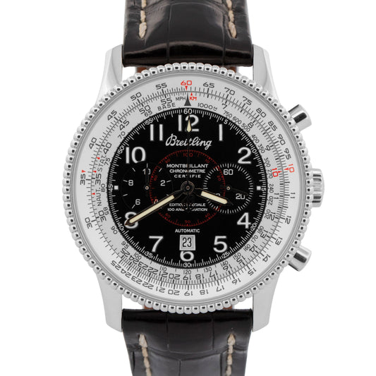 PAPERS Breitling Navitimer Montbrillant BLACK Steel 42mm A35330 Watch BOX