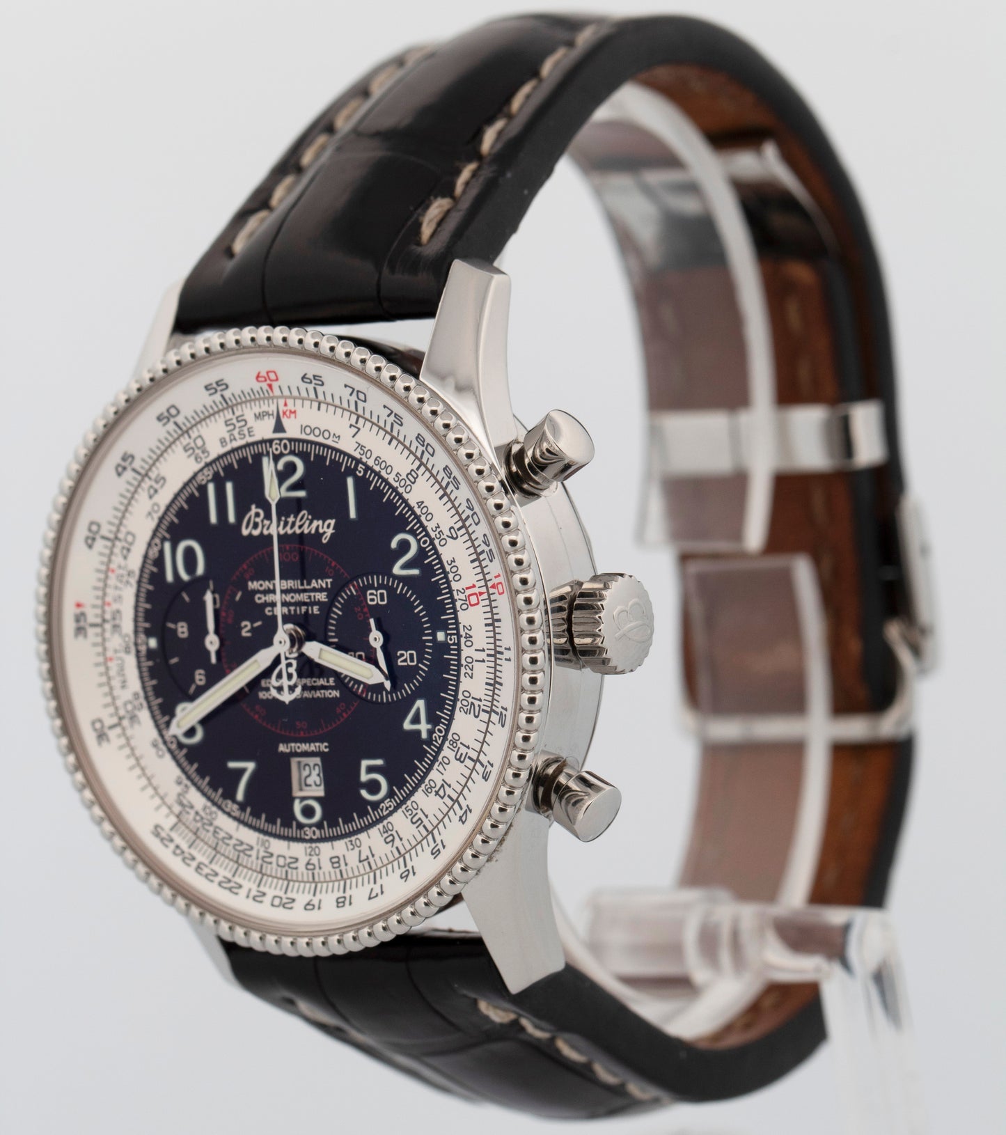 PAPERS Breitling Navitimer Montbrillant BLACK Steel 42mm A35330 Watch BOX
