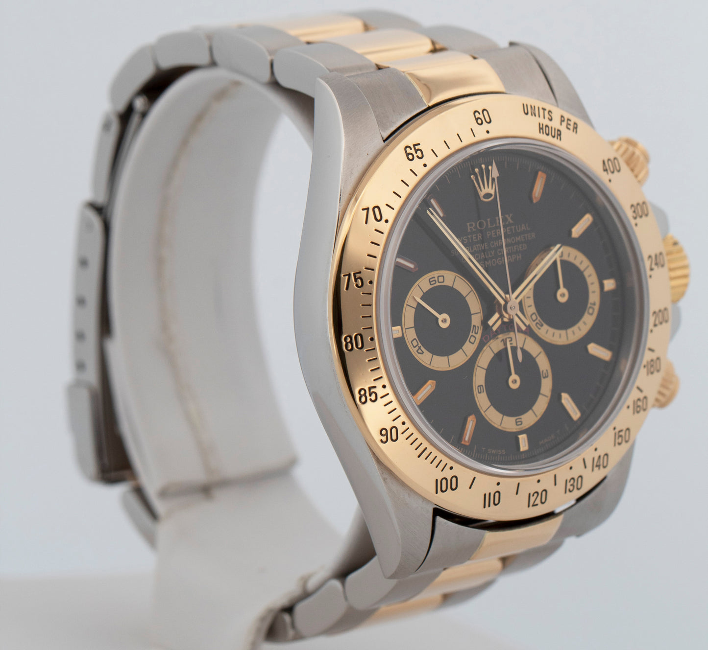 1995 PAPERS Rolex Daytona Cosmograph BLACK Two-Tone Gold 40mm 16523 Watch BOX