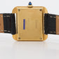 Cartier Stepped Tank BLACK ROMAN Manual 18K Gold Filled Leather 27.5mm 25716