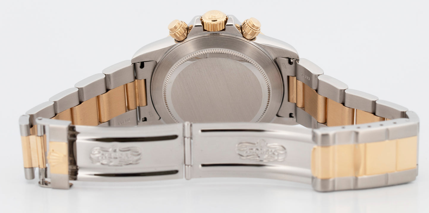 1995 PAPERS Rolex Daytona Cosmograph BLACK Two-Tone Gold 40mm 16523 Watch BOX