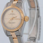 PAPERS Rolex Oyster Perpetual 24mm Two-Tone Champagne 18K Gold Watch 67243 BOX