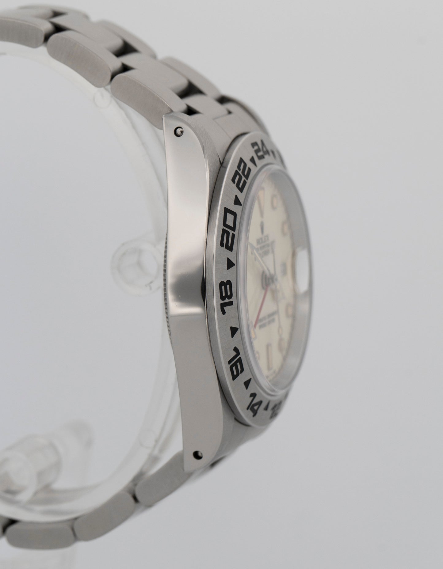Rolex Explorer II CREAM WHITE PATINA Stainless Steel 40mm 16550 Date GMT Watch