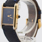 VINTAGE Cartier Tank Argent 925 Sterling Vermeil Gold BLUE MYSTERY DIAL 21mm