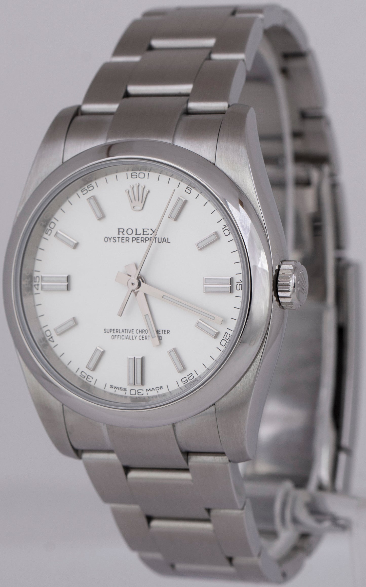 MINT PAPERS 2019 Rolex Oyster Perpetual White Stainless Steel 36mm 116000 BOX