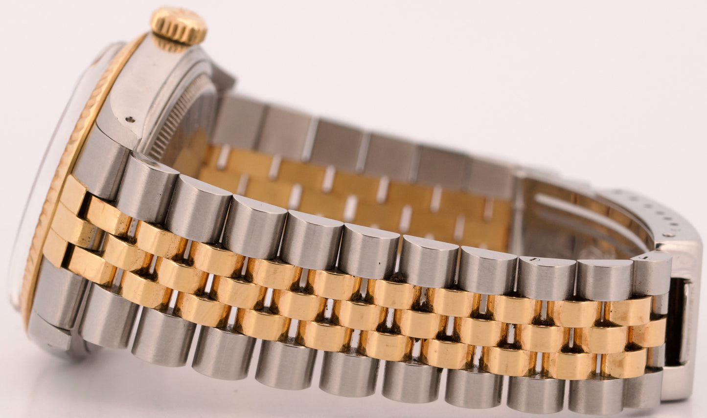 UNPOLISHED Rolex DateJust 36mm RHODIUM DIAMOND COMPUTER 18K Steel JUBILEE 16013