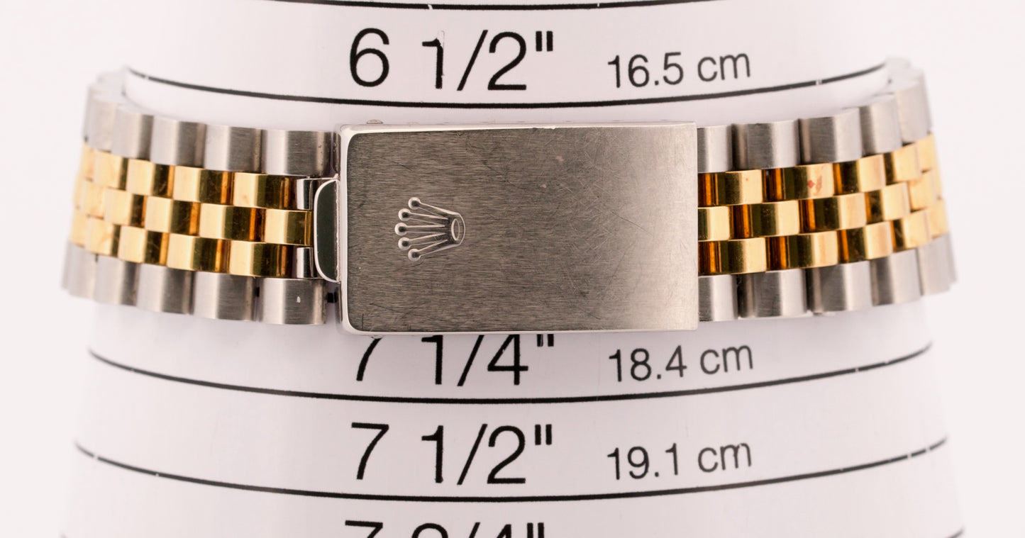 UNPOLISHED Rolex DateJust 36mm RHODIUM DIAMOND COMPUTER 18K Steel JUBILEE 16013