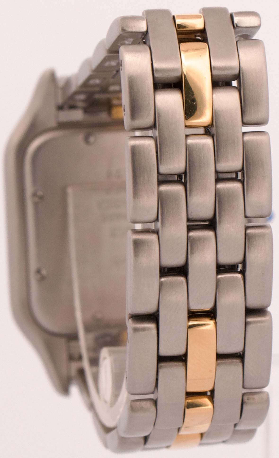 Cartier Panthere ONE ROW 18K Yellow Gold Steel 29mm IVORY Roman Quartz 183957