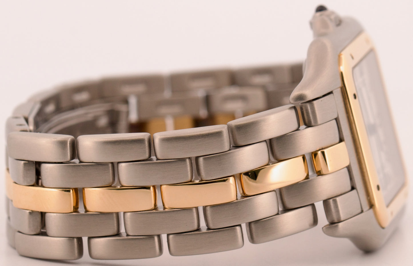 Cartier Panthere ONE ROW 18K Yellow Gold Steel 29mm IVORY Roman Quartz 183957